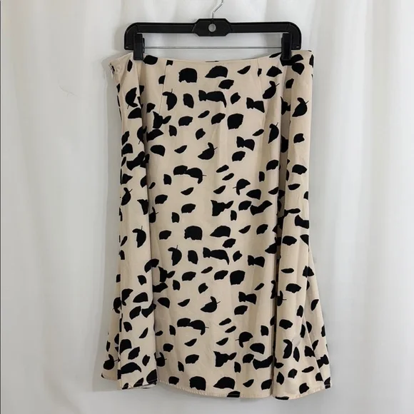 Women’s New York & Company Black and Cream A-line Midi Skirt Size 12 - Picture 3 of 3